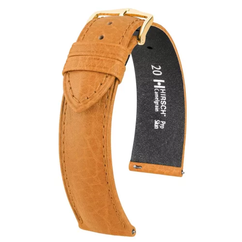 Hirsch Camelgrain Világosbarna óraszíj - 20mm / L -120/80mm
