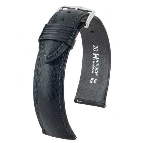 Hirsch Camelgrain Fekete óraszíj - 14mm / L -120/80mm