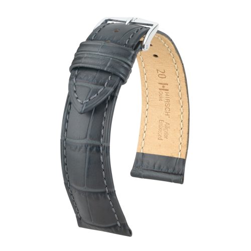 Hirsch Duke Szürke óraszíj - 20mm / L -120/80mm