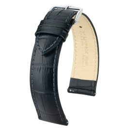 Hirsch Duke Fekete óraszíj - 23mm / L -120/80mm Hirsch Duke Fekete óraszíj - 23mm / L -120/80mm