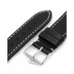Hirsch Bologna Fekete óraszíj - 20mm / L -120/80mm