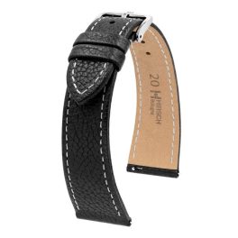 Hirsch Bologna Fekete óraszíj - 19mm / M - 110/70mm