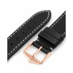 Hirsch Bologna Fekete óraszíj - 20mm / M - 110/70mm