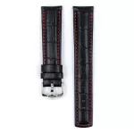 Hirsch Grand Duke Fekete Piros Varrással óraszíj - 20mm / XL - 120/100mm
