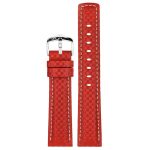 Hirsch Carbon Piros óraszíj - 24mm / L -120/80mm