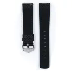 Hirsch Carbon Fekete Piros varrással óraszíj - 22mm / L -120/80mm