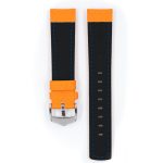 Hirsch Carbon Narancssárga óraszíj - 24mm / L -120/80mm