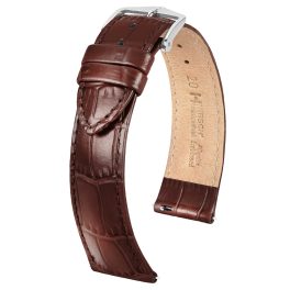 Hirsch Louisianalook Sötétbarna óraszíj - 18mm / L -120/80mm   Hirsch Louisianalook Sötétbarna óraszíj - 18mm / L -120/80mm