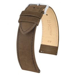   Hirsch Osiris Nubuck Sötétbarna óraszíj - 22mm / L -120/80mm