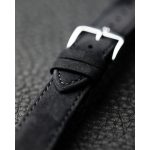 Hirsch Osiris Nubuck Fekete óraszíj - 20mm / L -120/80mm