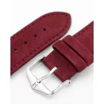 Hirsch Osiris Nubuck Burgundi óraszíj - 18mm / M - 110/70mm
