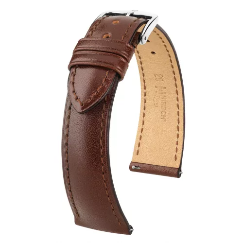 Hirsch Siena Sötétbarna óraszíj - 19mm / L -120/80mm