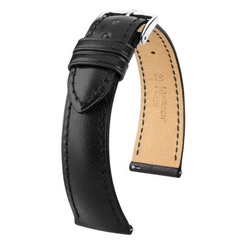 Hirsch Siena Fekete óraszíj - 19mm / L -120/80mm