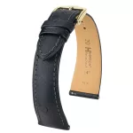 Hirsch Massai Ostrich Fekete óraszíj - 18mm / L -120/80mm