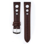 Hirsch Rally Sötétbarna óraszíj - 22mm / L -120/80mm