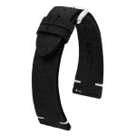 Hirsch Serro Fekete óraszíj - 20mm / L -120/80mm