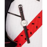 Hirsch Ayrton Fekete/Piros Fekete csattal óraszíj - 20mm / L -120/80mm