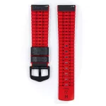 Hirsch Ayrton Fekete/Piros Fekete csattal óraszíj - 22mm / L -120/80mm