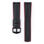 Hirsch Ayrton Fekete/Piros Fekete csattal óraszíj - 24mm / L -120/80mm