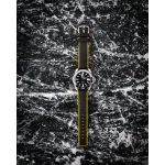 Hirsch Robby Fekete/Citromsárga óraszíj - 20mm / L -120/80mm