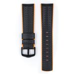 Hirsch Ayrton Fekete/Narancssárga Fekete csattal óraszíj - 22mm / L -120/80mm