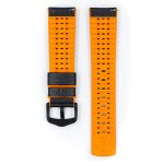 Hirsch Ayrton Fekete/Narancssárga Fekete csattal óraszíj - 24mm / L -120/80mm
