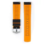 Hirsch Robby Fekete/Narancssárga óraszíj - 24mm / L -120/80mm
