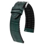 Hirsch Paul Sötétzöld óraszíj - 22mm / L -120/80mm