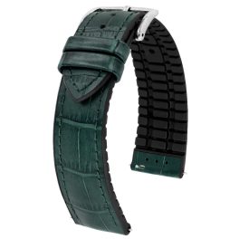 Hirsch Paul Sötétzöld óraszíj - 22mm / L -120/80mm