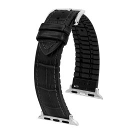   Hirsch Paul fekete Apple Watch óraszíj - 22mm / L -120/80mm