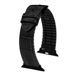 Hirsch Paul fekete Apple Watch óraszíj - 22mm / L -120/80mm