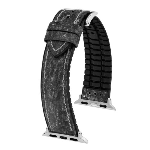 Hirsch Stone Fekete Apple Watch óraszíj - 20mm / L -120/80mm