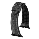 Hirsch Stone Fekete Apple Watch óraszíj - 22mm / L -120/80mm
