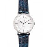 Hirsch Leaf Fekete/Kék óraszíj - 22mm / L -120/80mm