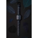 Hirsch Leaf Fekete/Kék óraszíj - 22mm / L -120/80mm