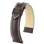 Hirsch Modena Sötétbarna óraszíj - 24mm / L -120/80mm