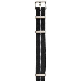 Herzog STRECH NATO óraszíj  FEKETE Fehér csíkkal - 22mm / M/L -270mm   Herzog STRECH NATO óraszíj  FEKETE Fehér csíkkal - 22mm / M/L -270mm