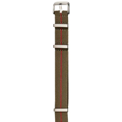 Herzog STRECH NATO óraszíj zöld piros csíkkal - 18mm / M/L -270mm