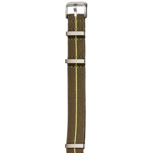 Herzog STRECH NATO óraszíj zöld sárga csíkkal - 18mm / M/L -270mm
