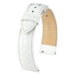 Hirsch Crocograin Fehér óraszíj - 20mm / M - 110/70mm