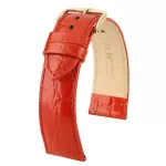 Hirsch Crocograin Piros Arany csattal óraszíj - 16mm / M - 110/70mm