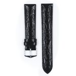 Hirsch Crocograin Fekete  óraszíj - 22mm / L - 120/80mm
