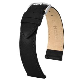Hirsch Forest Fekete óraszíj - 22mm / L -120/80mm