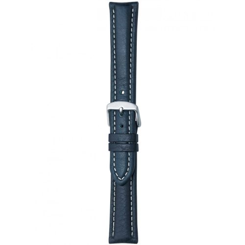 Herzog Bio-Bőr Óraszíj Sötétkék fehér varrással - 20mm / M/L - 115/75mm