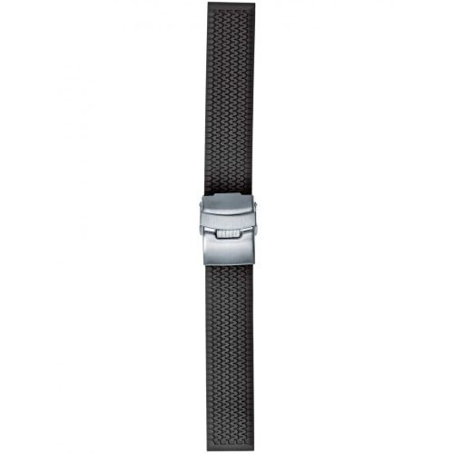 Herzog Szilikon Óraszíj Abroncs mintával Fekete - 20mm / L/XL - 80/80mm