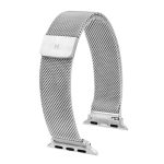 Hirsch Milánói Ezüst Mágneses Apple Watch Óraszíj