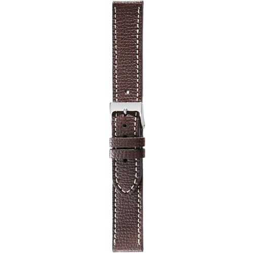Herzog Alta Moda óraszíj sötétbarna fehér varrással - 20mm / M/L - 115/75mm