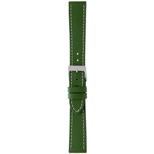 Herzog Alta Moda óraszíj zöld fehér varrással - 18mm / M/L - 115/75mm