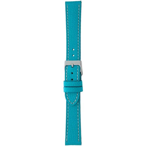 Herzog Alta Moda óraszíj türkizkék fehér varrással - 16mm / M/L - 115/75mm