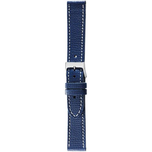 Herzog Alta Moda óraszíj sötétkék fehér varrással - 16mm / M/L - 115/75mm